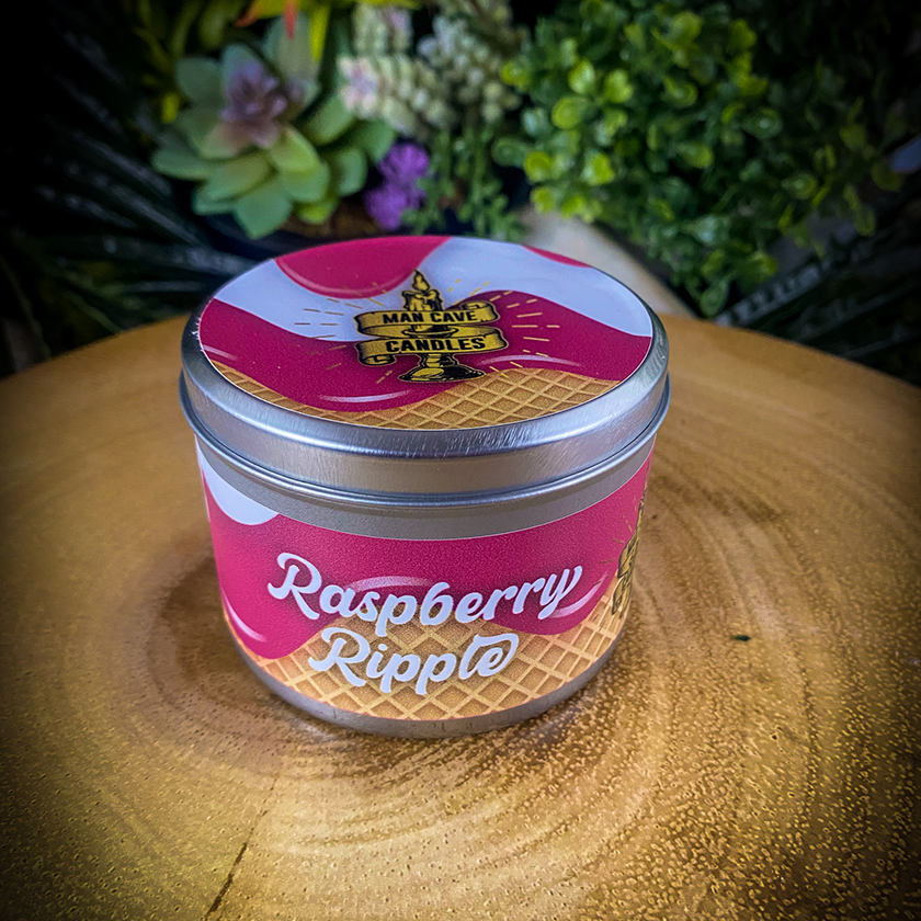 Raspberry Ripple - Raspberry/Vanilla Scented Man Cave Candle