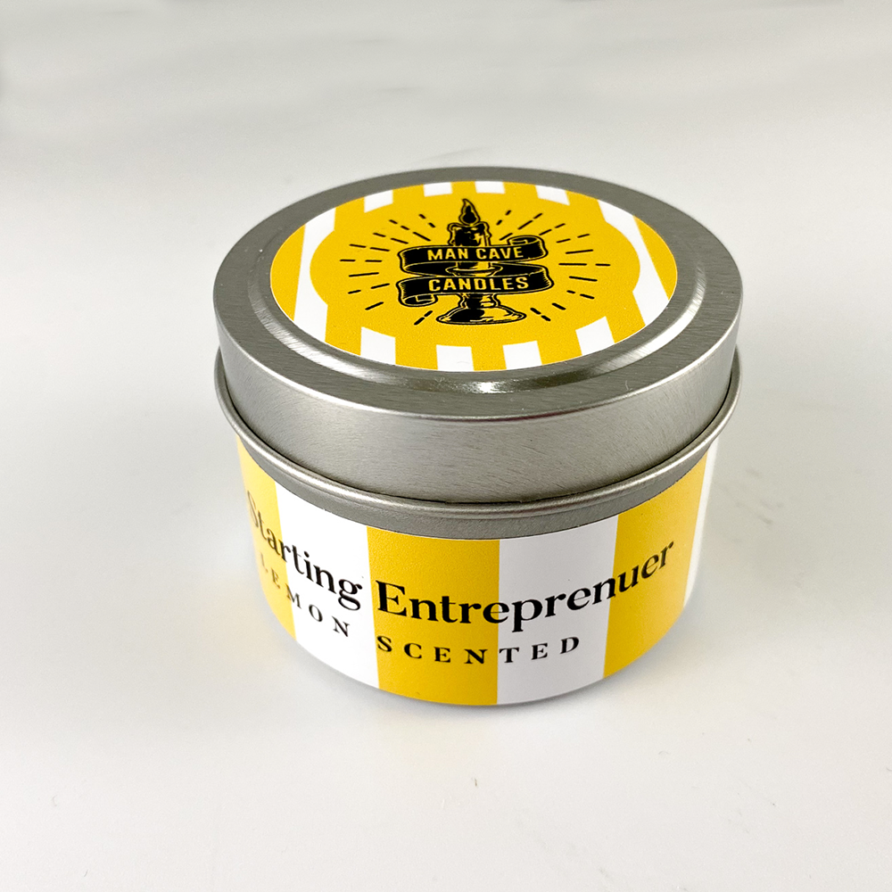 Starting Entreprenuer - Lemon Scented Man Cave Candle